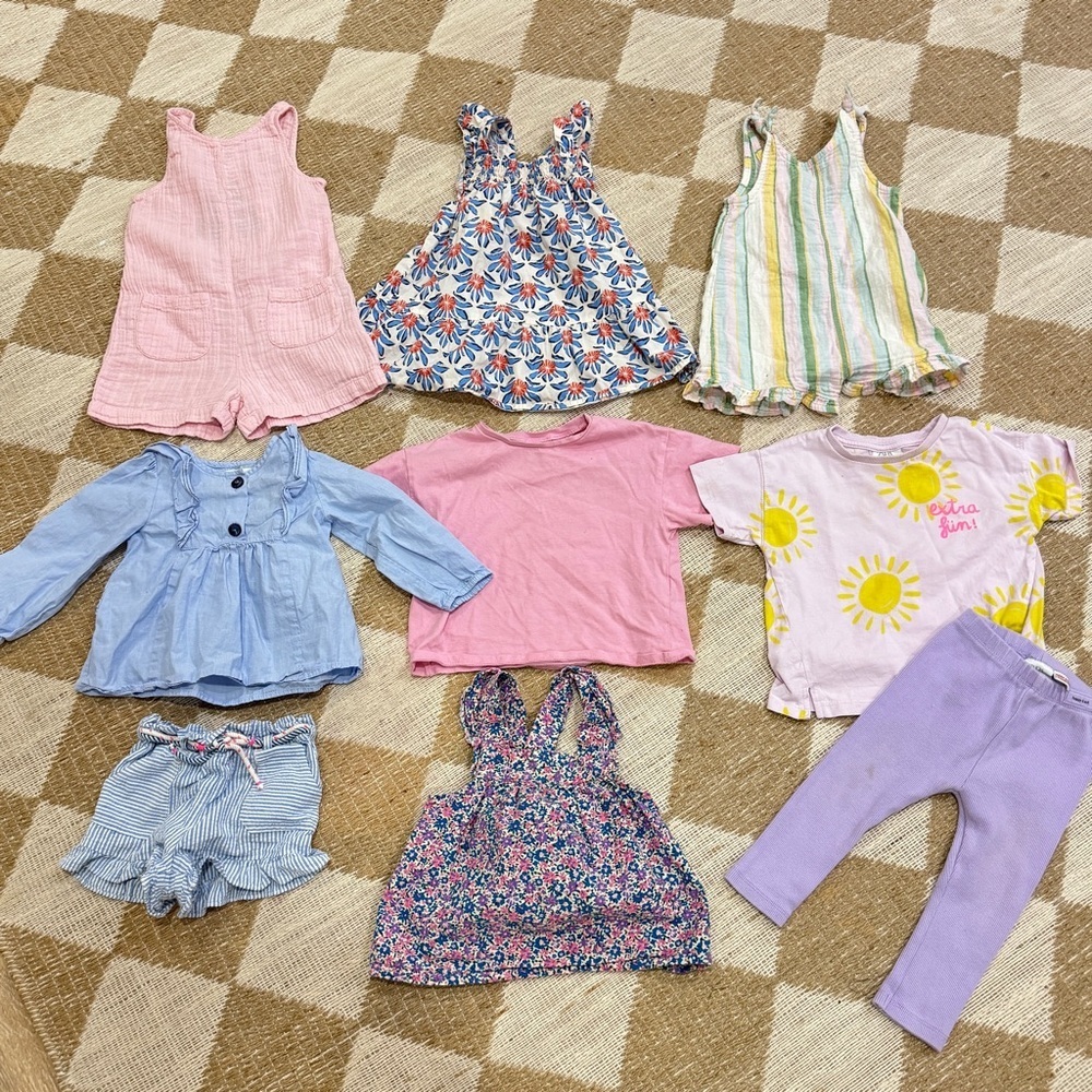 BUNDLE Zara Kids toddler baby girl top dress ruffle floral romper tee Tshirt - Picture 1 of 9